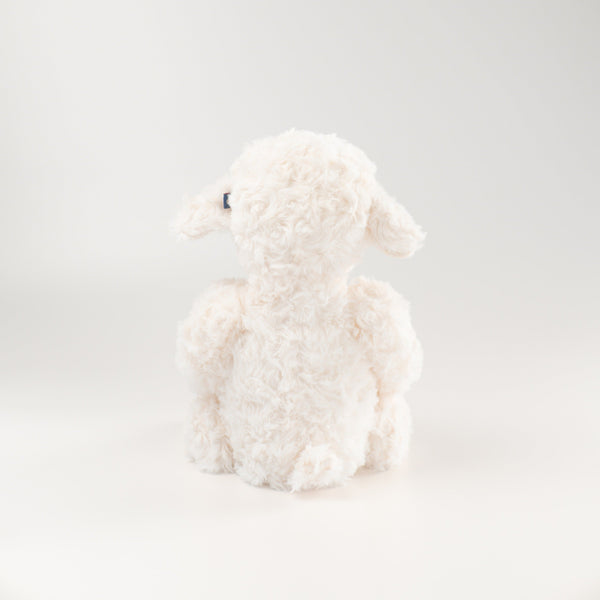 Wonderlings Dolly sheep plush toy, back view.