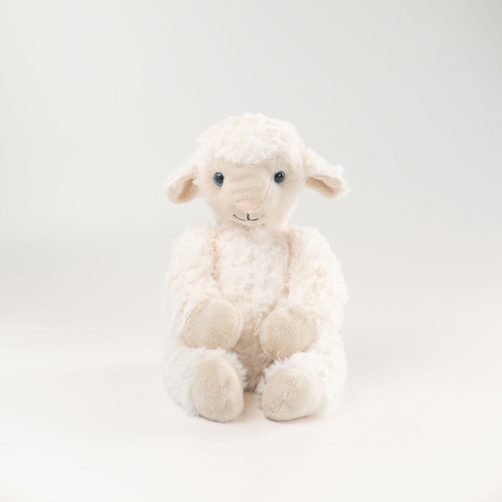 Wonderlings Dolly sheep plush toy, front view.