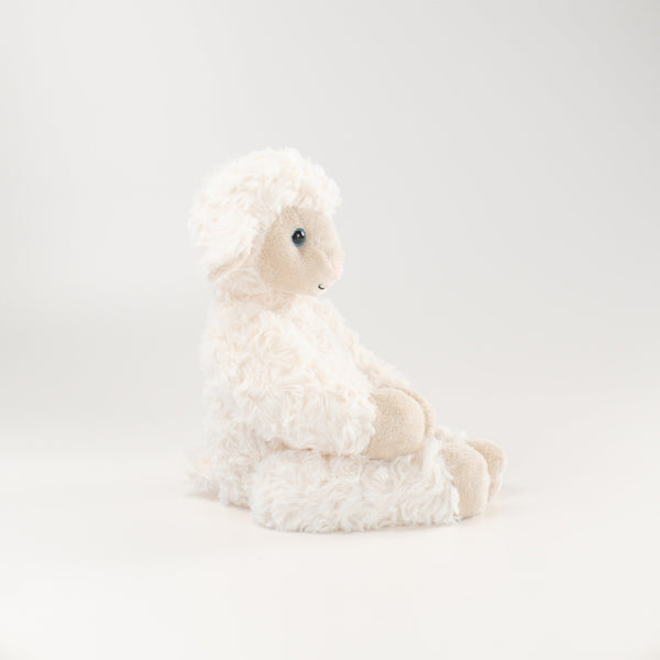 Wonderlings Dolly sheep plush toy, side view.