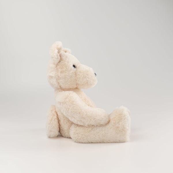 Wonderlings Hachiko Akita Inu dog plush toy, side view.