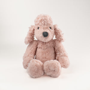 Wonderlings Rose de Paris Poodle plush toy, medium size, front view.
